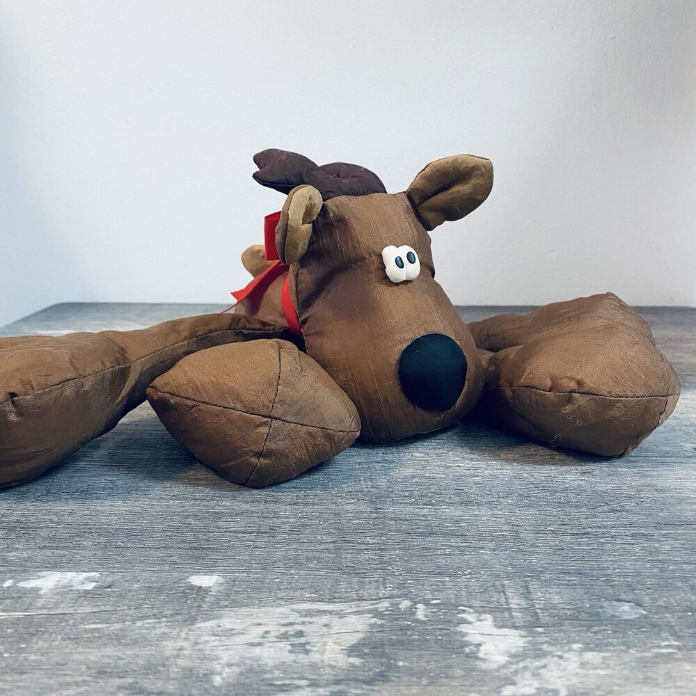 Rodney the Reindeer Plush Nylon Hallmark Christmas Floppy Stuffed Animal 6"x16"
